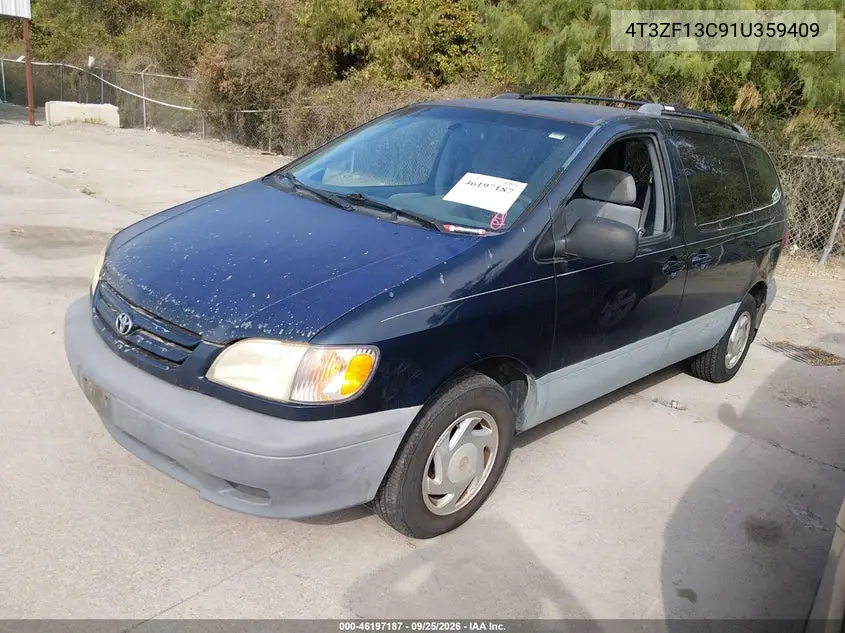 2001 TOYOTA SIENNA VIN 4T3ZF13C91U359409 — фото 2