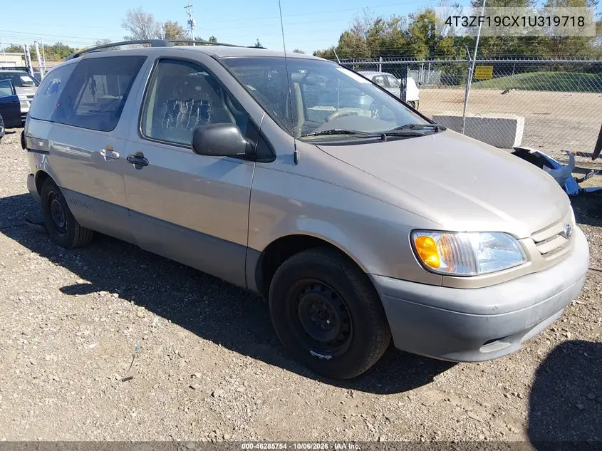 TOYOTA SIENNA 2001, VIN 4T3ZF19CX1U319718