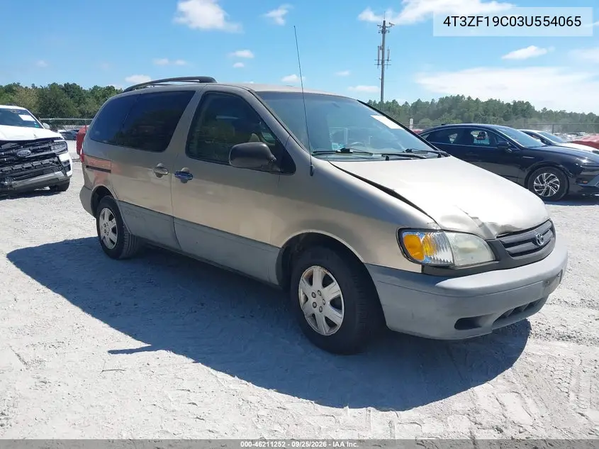 TOYOTA SIENNA 2003, VIN 4T3ZF19C03U554065