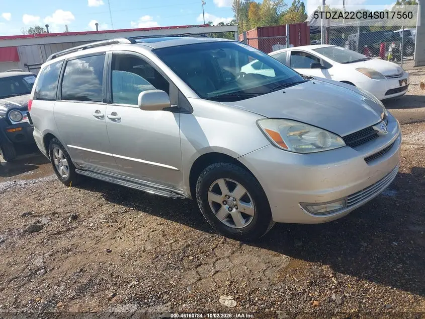 TOYOTA SIENNA 2004, VIN 5TDZA22C84S017560