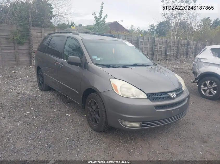 TOYOTA SIENNA 2004, VIN 5TDZA22C24S187865