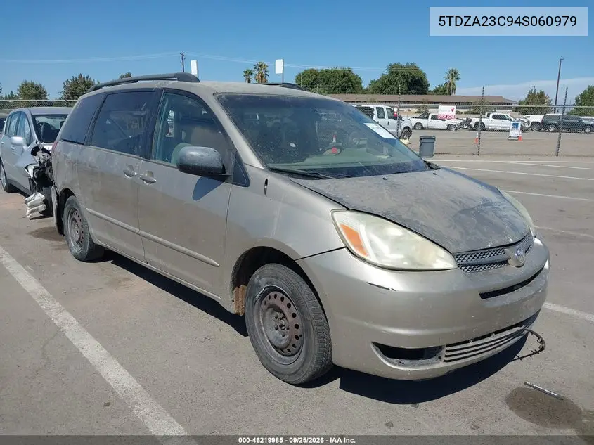 TOYOTA SIENNA 2004, VIN 5TDZA23C94S060979
