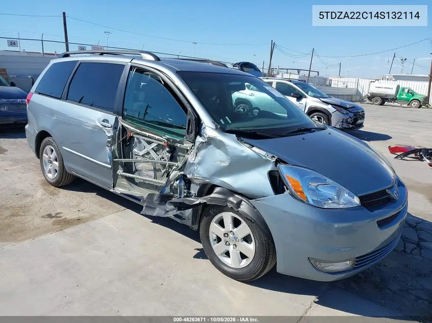 TOYOTA SIENNA 2004, VIN 5TDZA22C14S132114