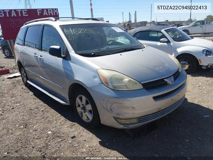 TOYOTA SIENNA 2004, VIN 5TDZA22C94S022413