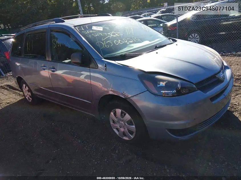 TOYOTA SIENNA 2004, VIN 5TDZA23C94S077104