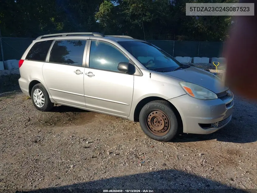 TOYOTA SIENNA 2004, VIN 5TDZA23C24S087523