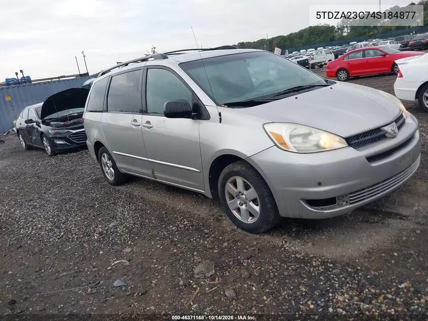 TOYOTA SIENNA 2004, VIN 5TDZA23C74S184877