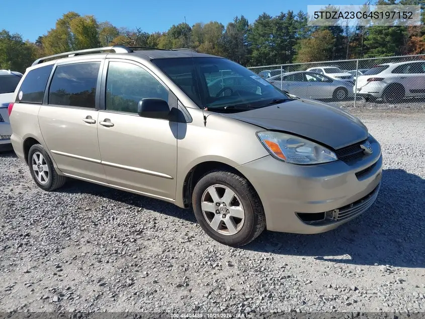 TOYOTA SIENNA 2004, VIN 5TDZA23C64S197152