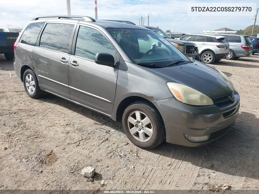 TOYOTA SIENNA 2005, VIN 5TDZA22C05S279770