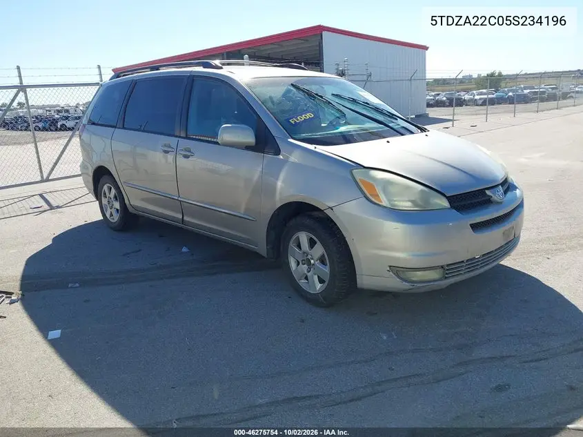 TOYOTA SIENNA 2005, VIN 5TDZA22C05S234196