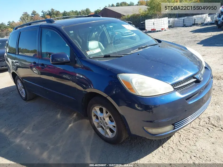 TOYOTA SIENNA 2005, VIN 5TDBA22C15S049950