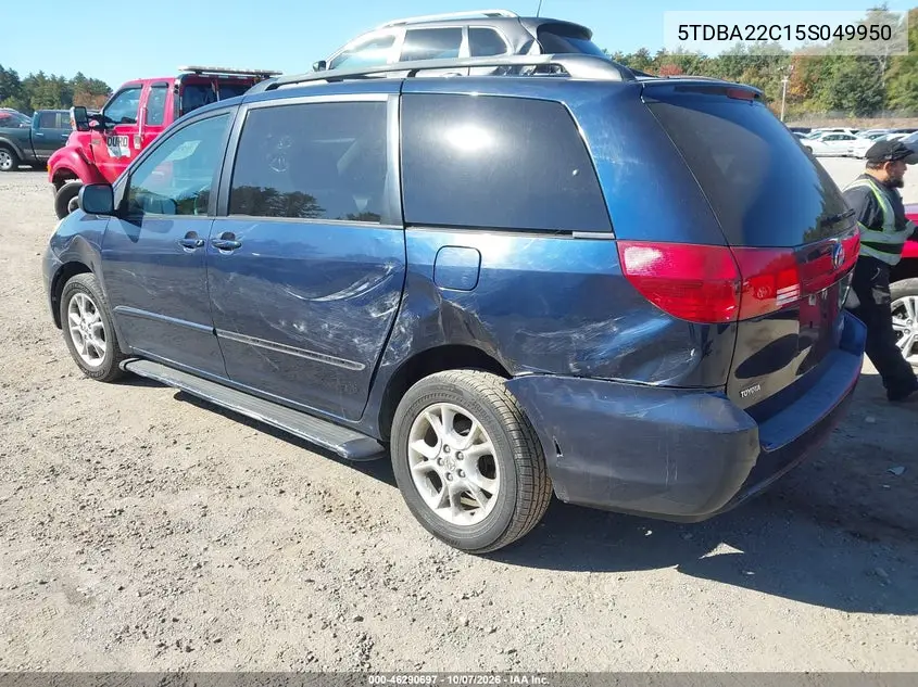 2005 TOYOTA SIENNA VIN 5TDBA22C15S049950 — фото 3