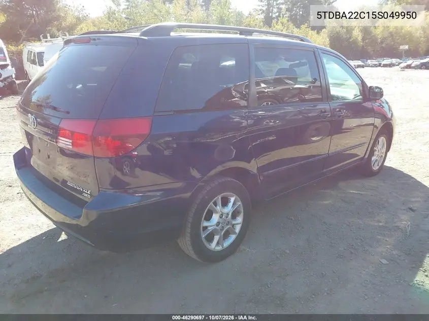 2005 TOYOTA SIENNA VIN 5TDBA22C15S049950 — фото 4