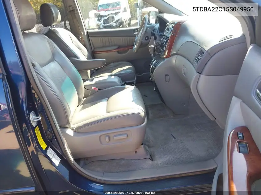 2005 TOYOTA SIENNA VIN 5TDBA22C15S049950 — фото 5