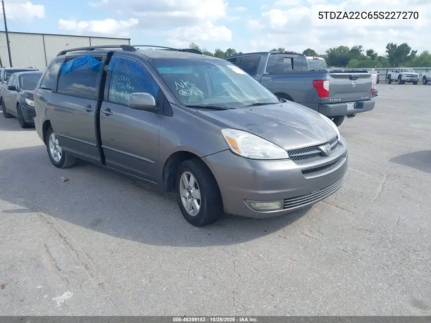 TOYOTA SIENNA 2005, VIN 5TDZA22C65S227270