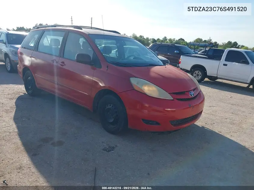 TOYOTA SIENNA 2006, VIN 5TDZA23C76S491520