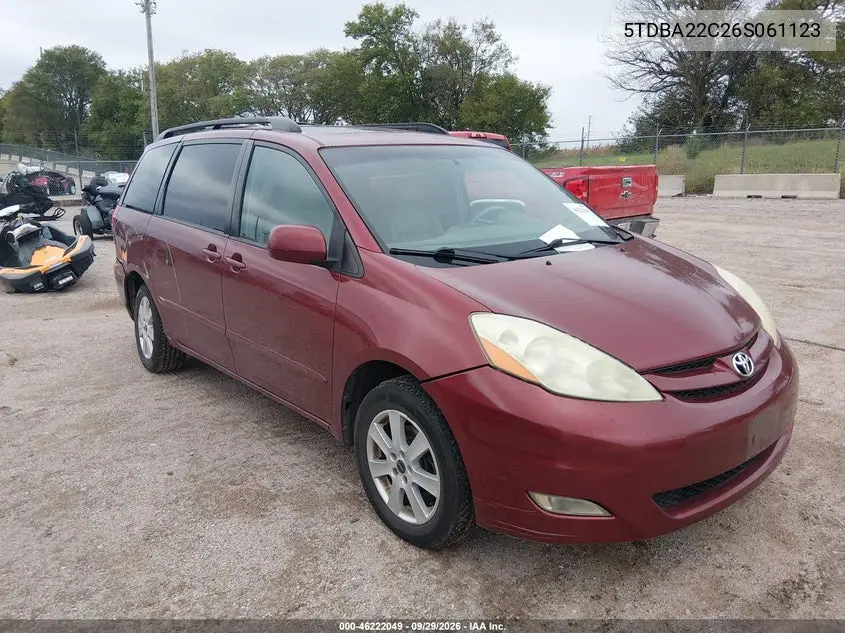 TOYOTA SIENNA 2006, VIN 5TDBA22C26S061123