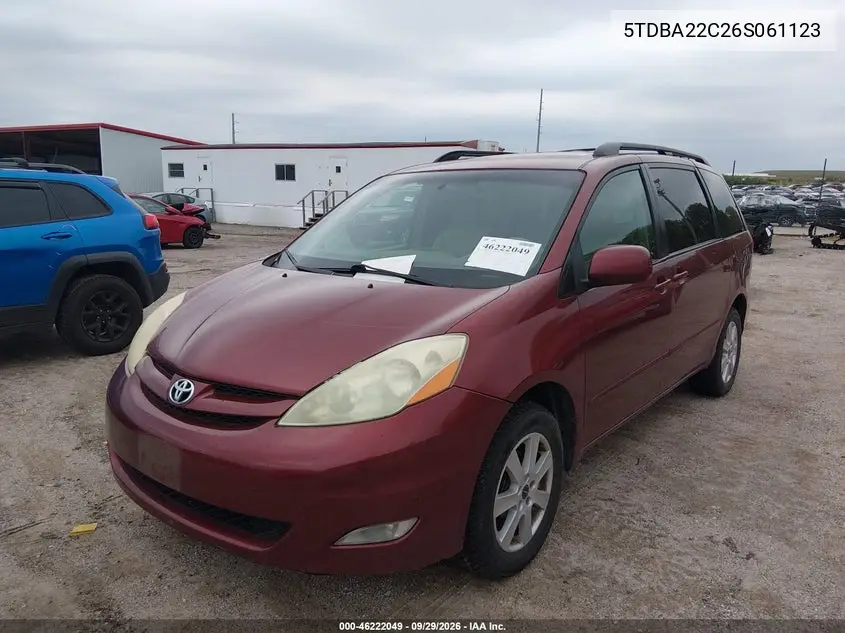 2006 TOYOTA SIENNA VIN 5TDBA22C26S061123 — фото 2