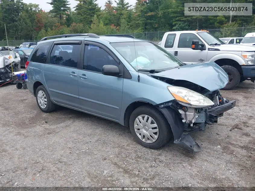 TOYOTA SIENNA 2006, VIN 5TDZA23C56S503874