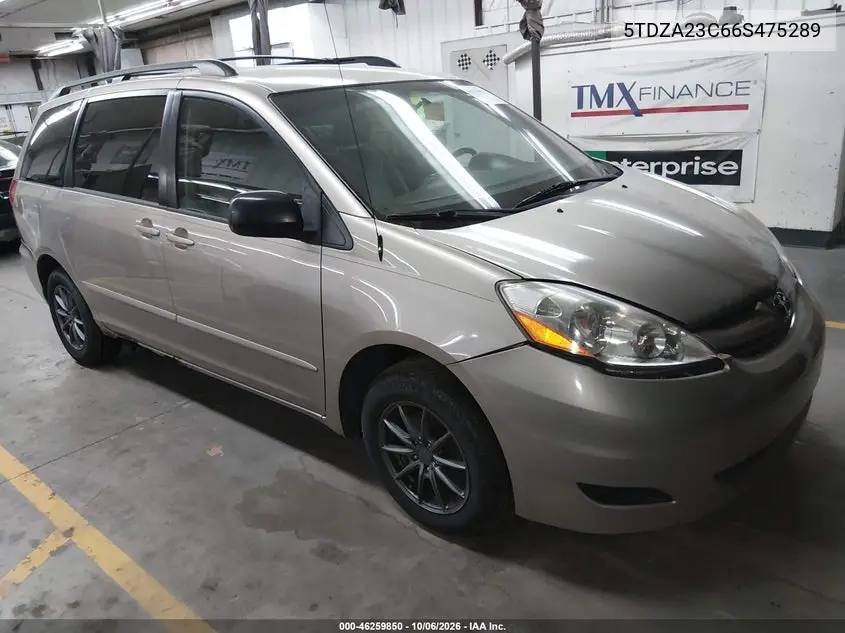 TOYOTA SIENNA 2006, VIN 5TDZA23C66S475289