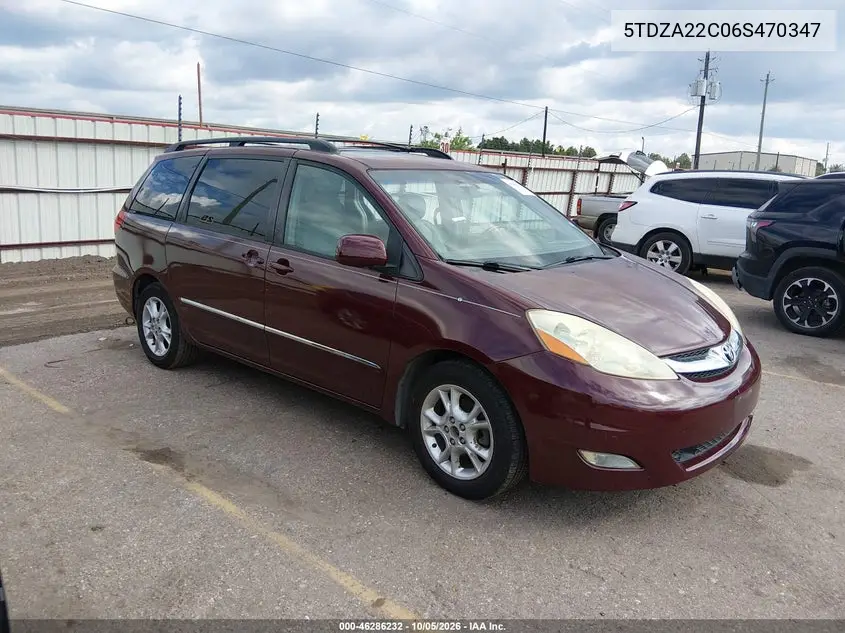 TOYOTA SIENNA 2006, VIN 5TDZA22C06S470347
