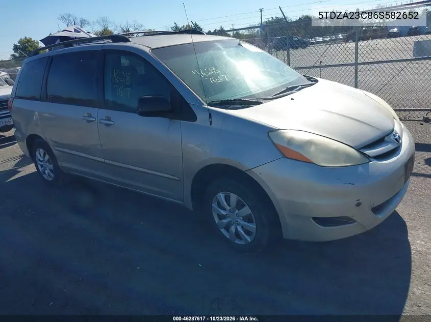 TOYOTA SIENNA 2006, VIN 5TDZA23C86S582652