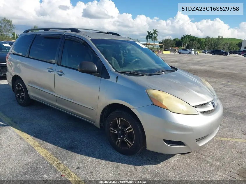 TOYOTA SIENNA 2006, VIN 5TDZA23C16S529758