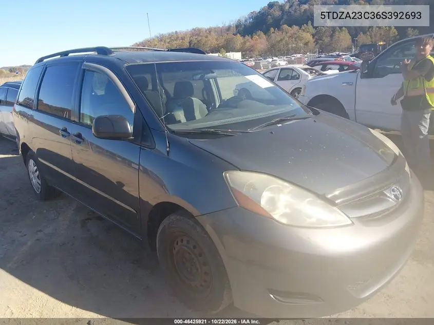 TOYOTA SIENNA 2006, VIN 5TDZA23C36S392693