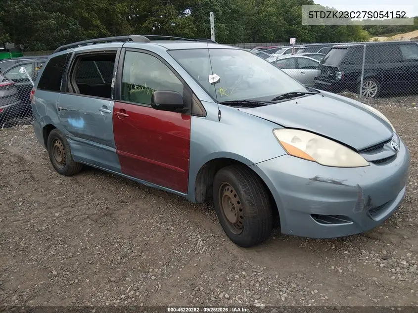 TOYOTA SIENNA 2007, VIN 5TDZK23C27S054152