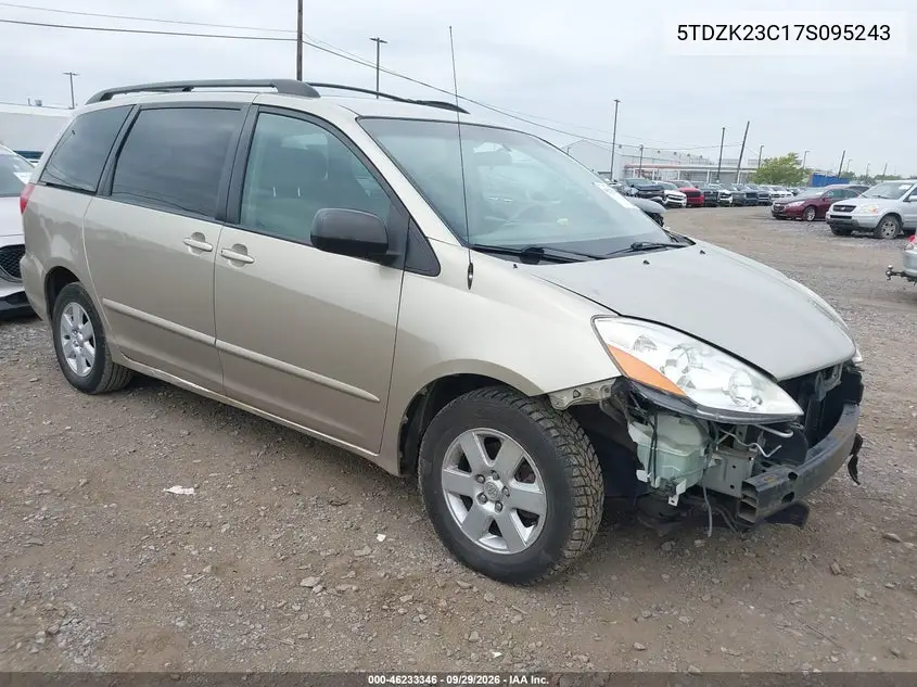 TOYOTA SIENNA 2007, VIN 5TDZK23C17S095243