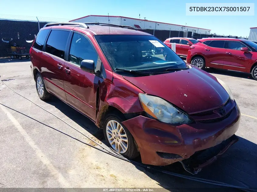 TOYOTA SIENNA 2007, VIN 5TDBK23CX7S001507