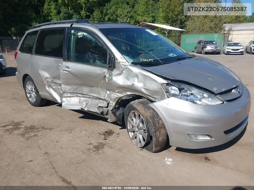 TOYOTA SIENNA 2007, VIN 5TDZK22C67S085387