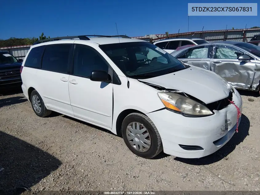 TOYOTA SIENNA 2007, VIN 5TDZK23CX7S067831