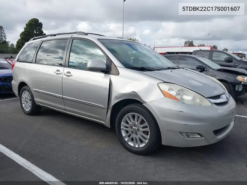 TOYOTA SIENNA 2007, VIN 5TDBK22C17S001607