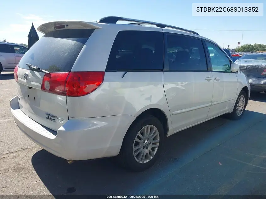 2008 TOYOTA SIENNA VIN 5TDBK22C68S013852 — фото 4