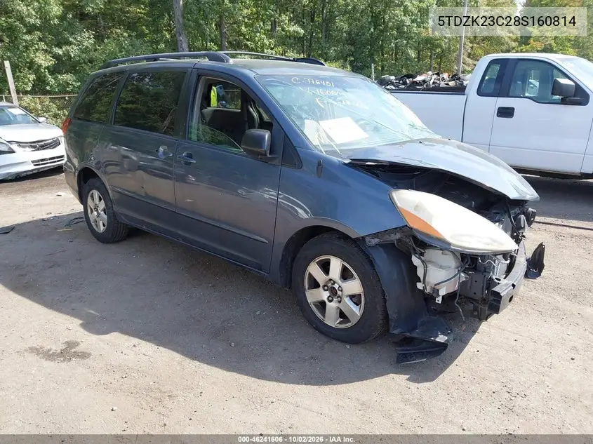 TOYOTA SIENNA 2008, VIN 5TDZK23C28S160814