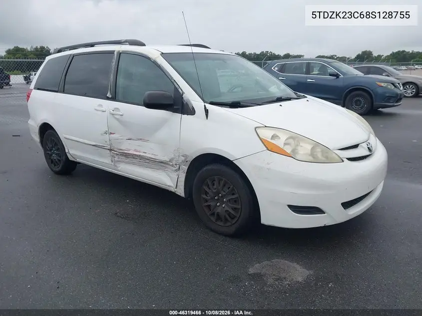TOYOTA SIENNA 2008, VIN 5TDZK23C68S128755