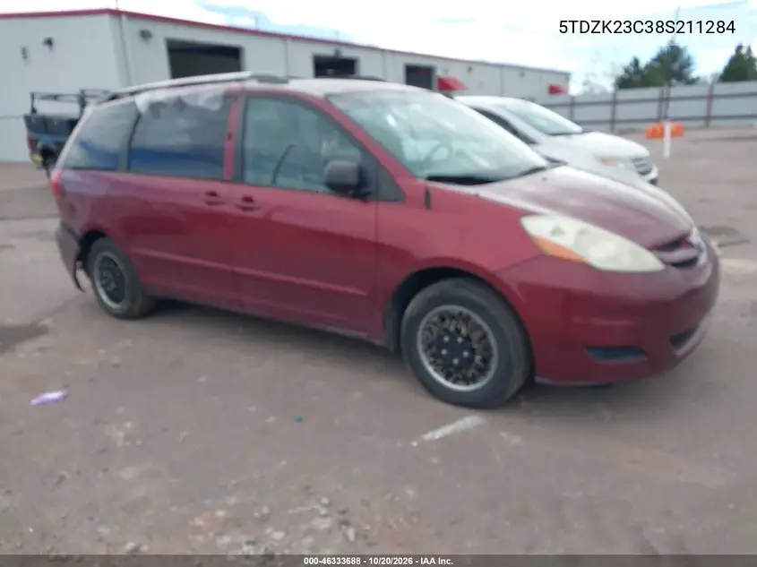 TOYOTA SIENNA 2008, VIN 5TDZK23C38S211284