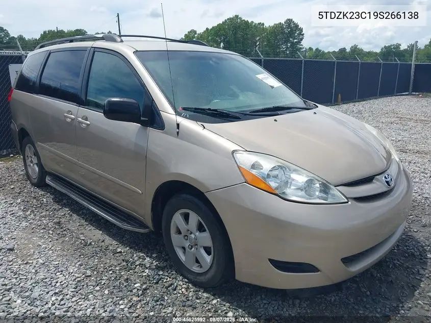 TOYOTA SIENNA 2009, VIN 5TDZK23C19S266138