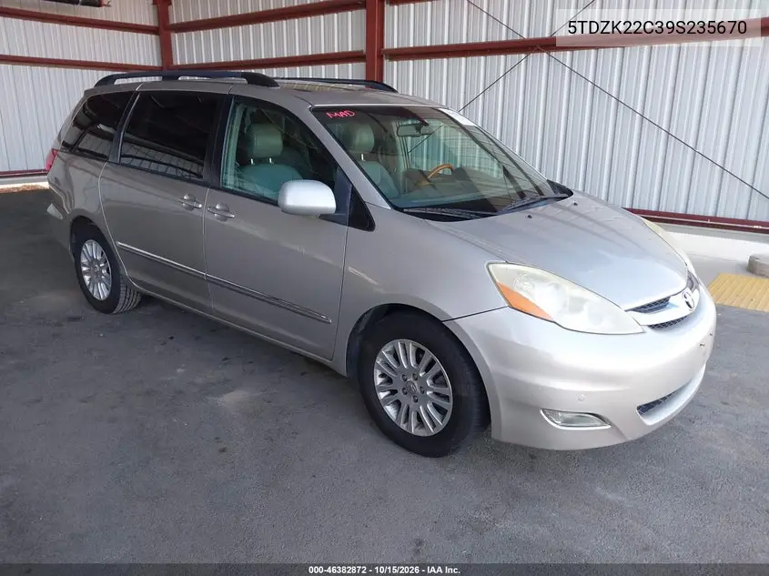 TOYOTA SIENNA 2009, VIN 5TDZK22C39S235670