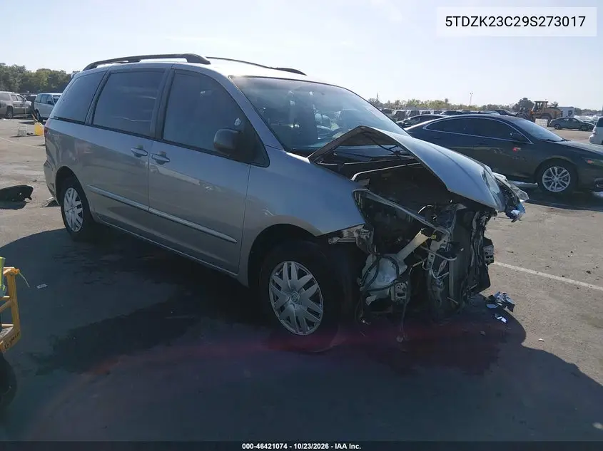 TOYOTA SIENNA 2009, VIN 5TDZK23C29S273017