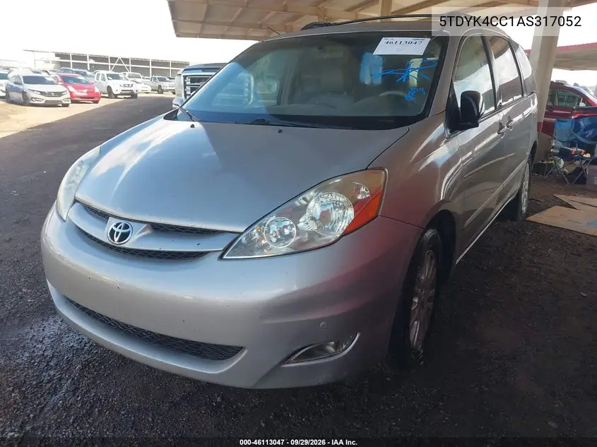 2010 TOYOTA SIENNA VIN 5TDYK4CC1AS317052 — фото 2