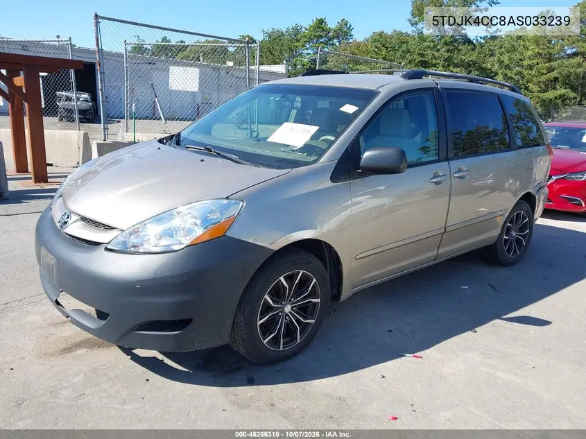 2010 TOYOTA SIENNA VIN 5TDJK4CC8AS033239 — фото 2