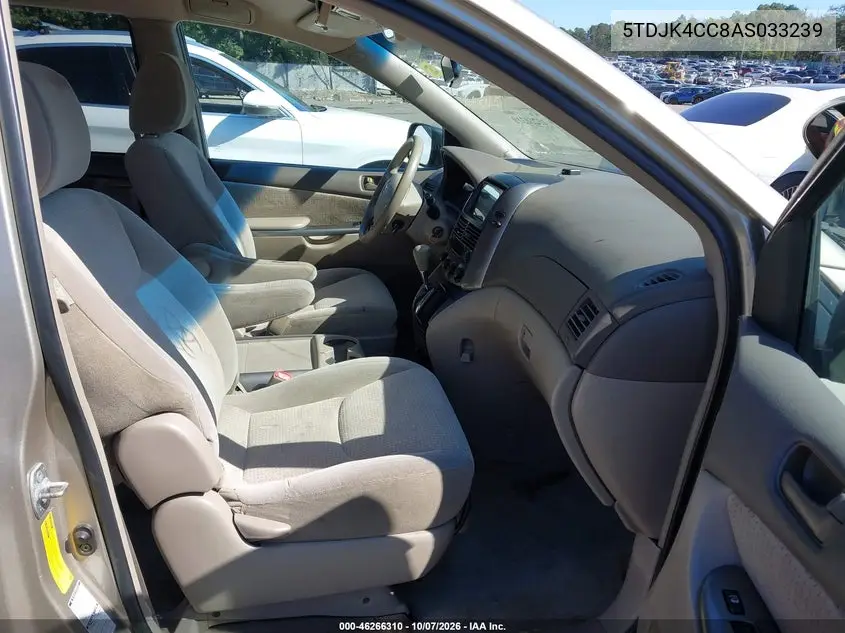 2010 TOYOTA SIENNA VIN 5TDJK4CC8AS033239 — фото 5
