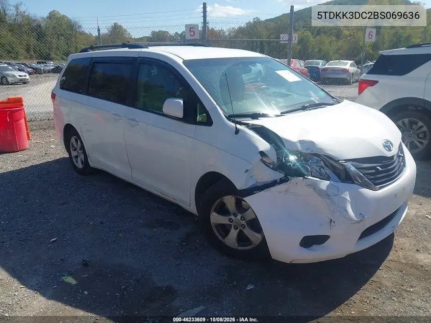 TOYOTA SIENNA 2011, VIN 5TDKK3DC2BS069636