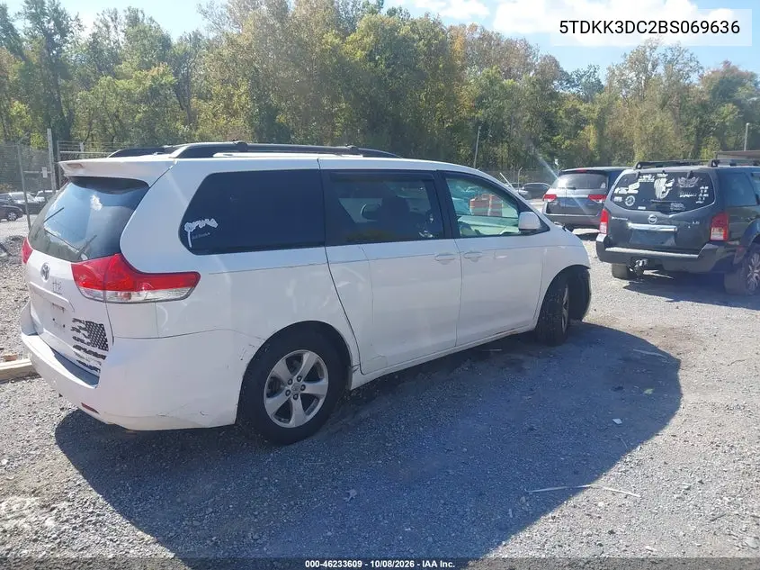 2011 TOYOTA SIENNA VIN 5TDKK3DC2BS069636 — фото 4