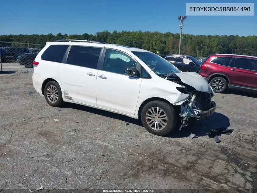 TOYOTA SIENNA 2011, VIN 5TDYK3DC5BS064490