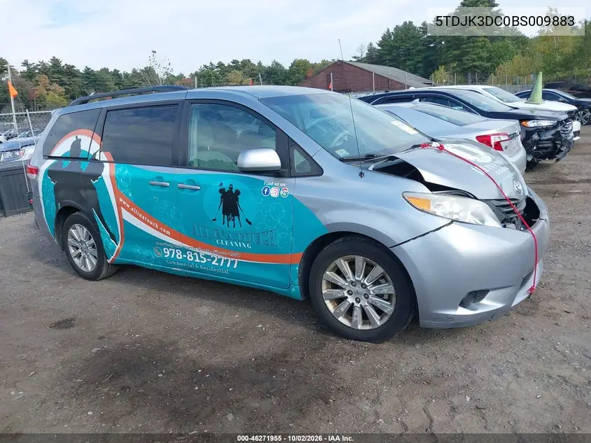 TOYOTA SIENNA 2011, VIN 5TDJK3DC0BS009883