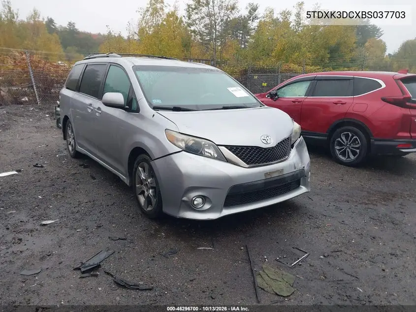 TOYOTA SIENNA 2011, VIN 5TDXK3DCXBS037703