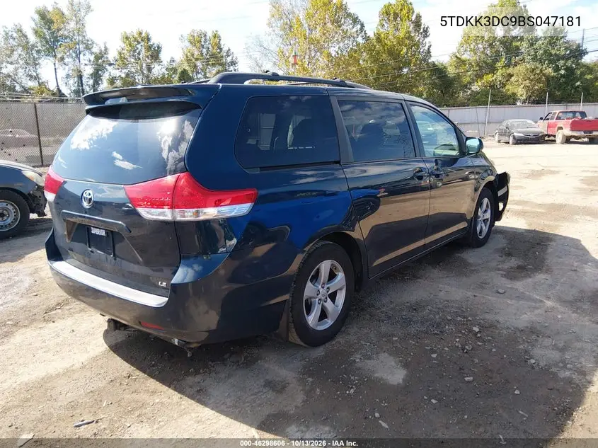 2011 TOYOTA SIENNA VIN 5TDKK3DC9BS047181 — фото 4